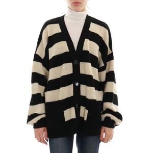 CARDIGAN A RIGHE NERO